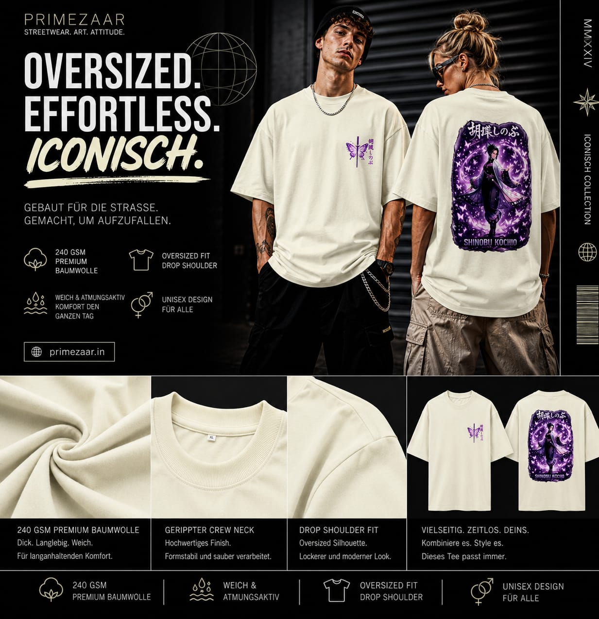 Shinobu Kocho – Insect Hashira | Classic Unisex Oversized T-Shirt
