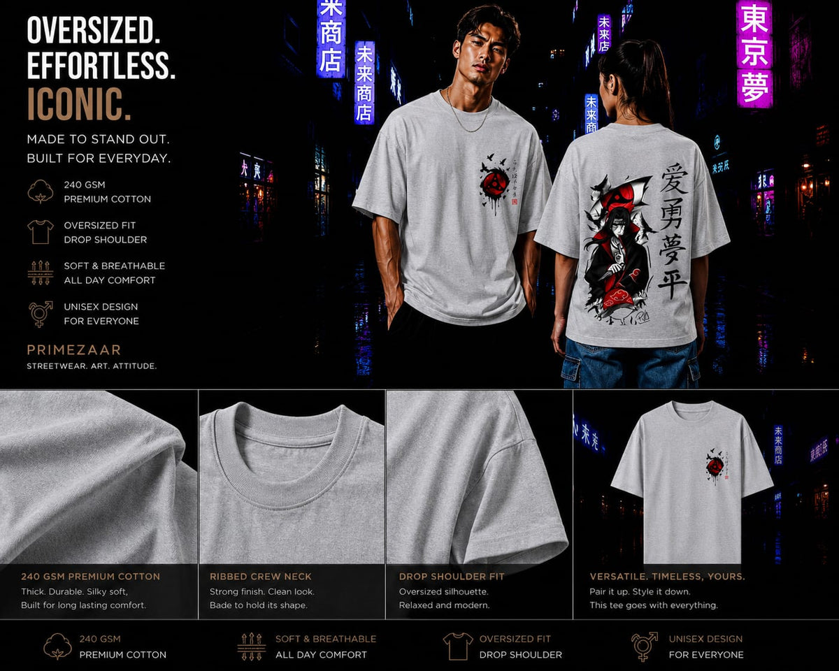 Itachi Uchiha – The Fallen Hero | Classic Unisex Oversized T-Shirt
