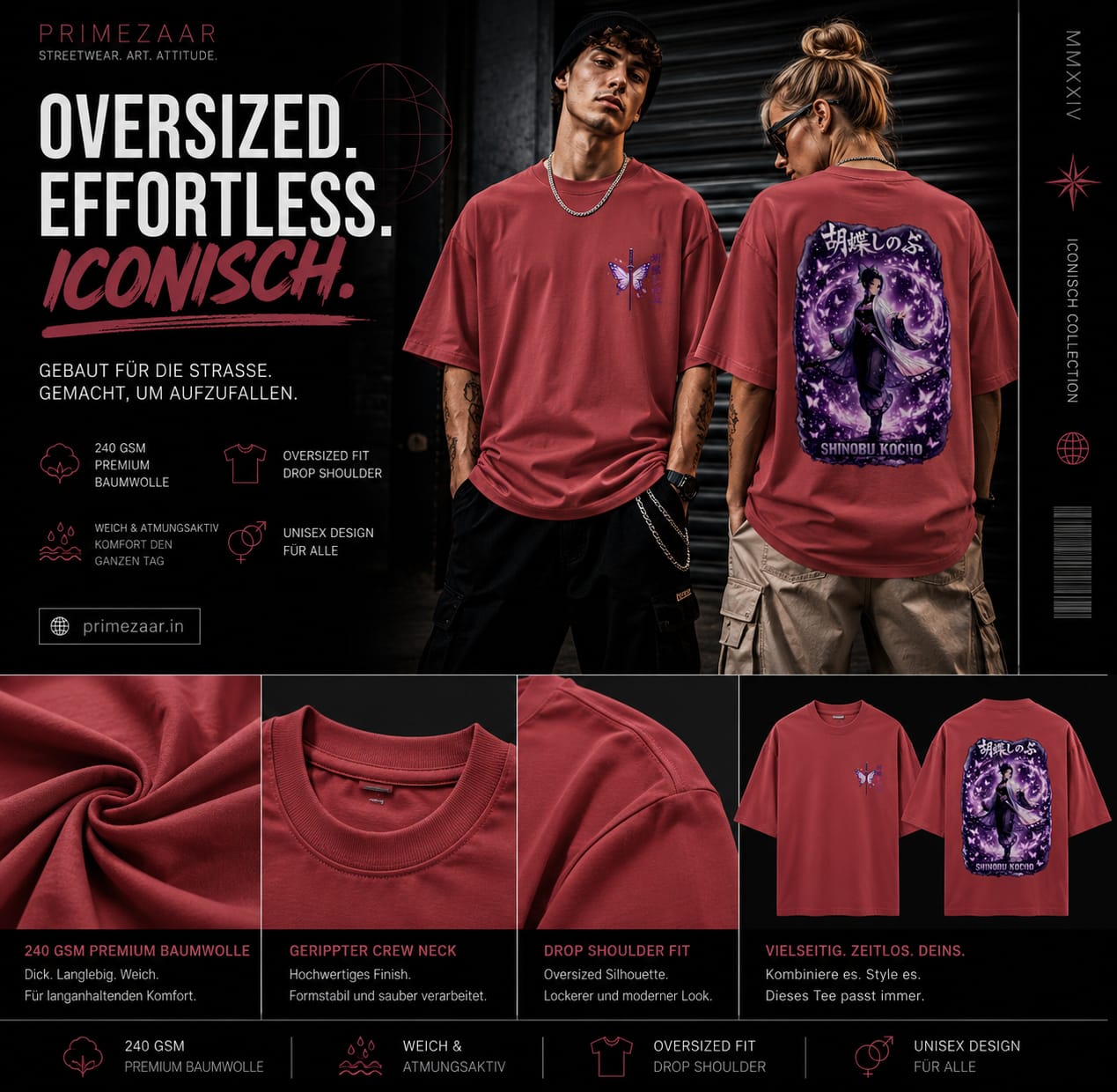 Shinobu Kocho – Insect Hashira | Classic Unisex Oversized T-Shirt