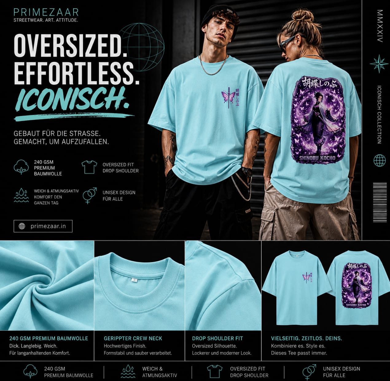 Shinobu Kocho – Insect Hashira | Classic Unisex Oversized T-Shirt