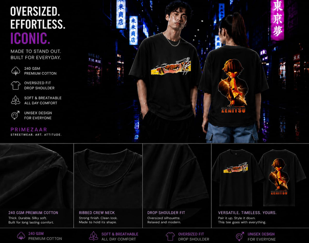Zenitsu Agatsuma | Demon Slayer | Unisex Oversized Classic T-Shirt