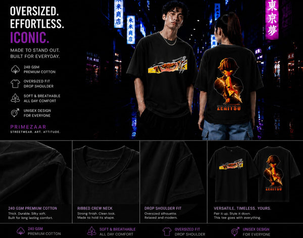 Zenitsu Agatsuma | Demon Slayer | Unisex Oversized Classic T-Shirt