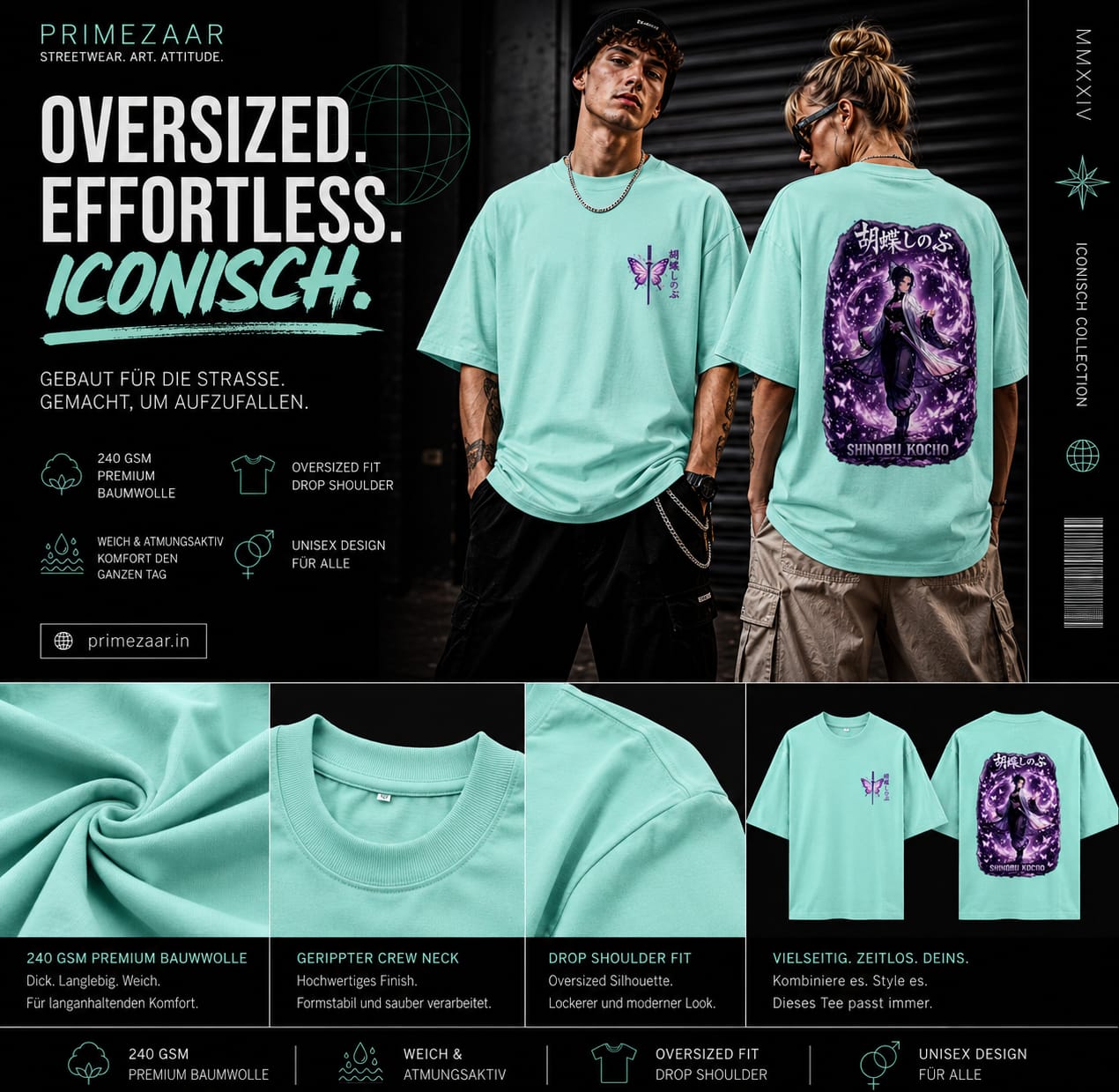 Shinobu Kocho – Insect Hashira | Classic Unisex Oversized T-Shirt