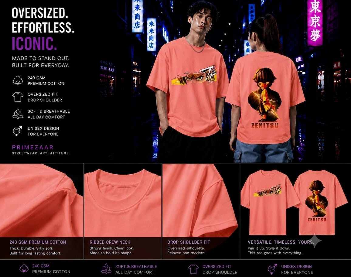 Zenitsu Agatsuma | Demon Slayer | Unisex Oversized Classic T-Shirt