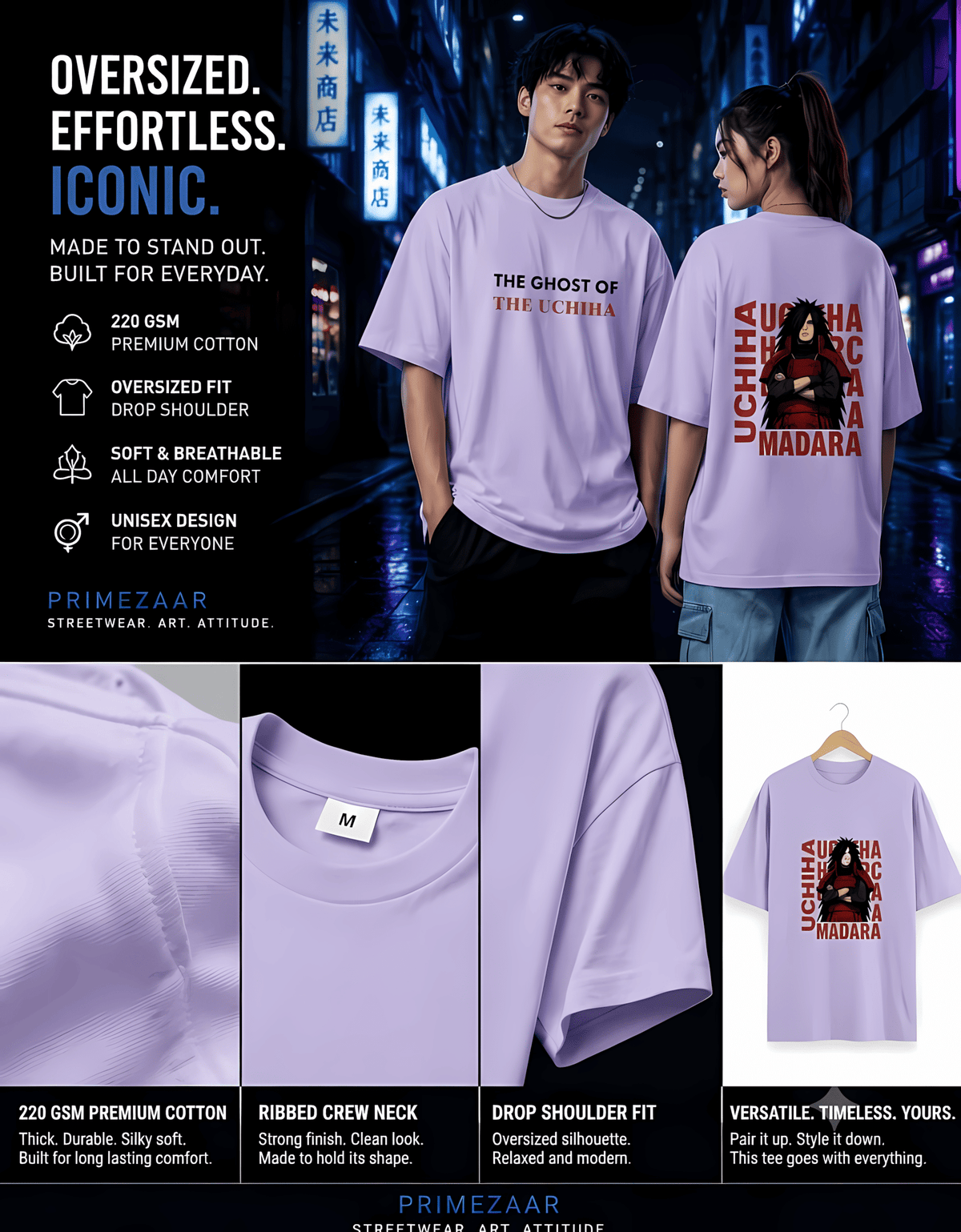 Madara Uchiha – Ghost of the Uchiha | Classic Unisex Oversized T-Shirt