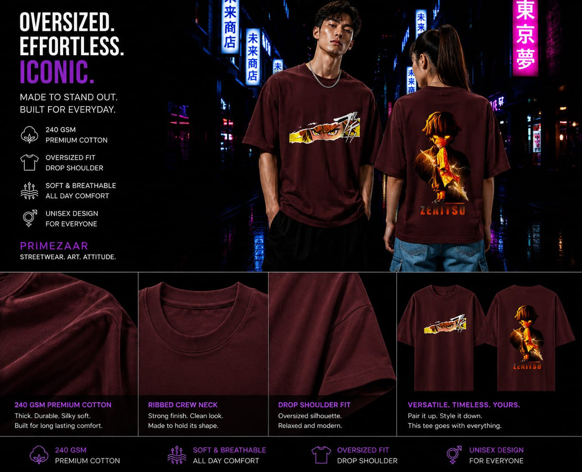 Zenitsu Agatsuma | Demon Slayer | Unisex Oversized Classic T-Shirt