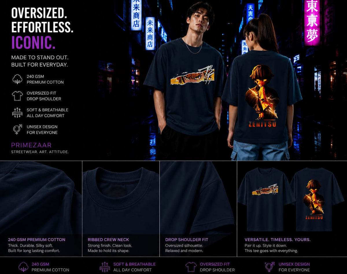 Zenitsu Agatsuma | Demon Slayer | Unisex Oversized Classic T-Shirt