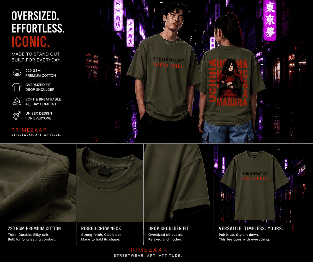 Madara Uchiha – Ghost of the Uchiha | Classic Unisex Oversized T-Shirt