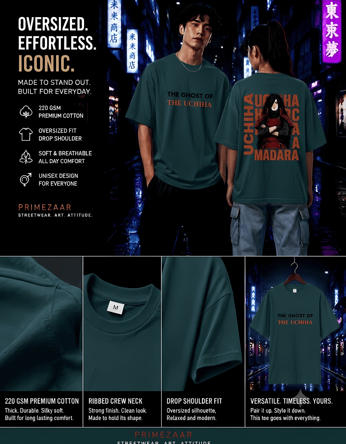 Madara Uchiha – Ghost of the Uchiha | Classic Unisex Oversized T-Shirt