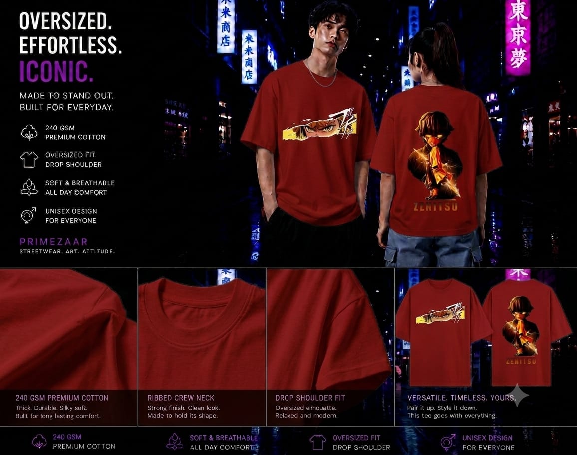 Zenitsu Agatsuma | Demon Slayer | Unisex Oversized Classic T-Shirt