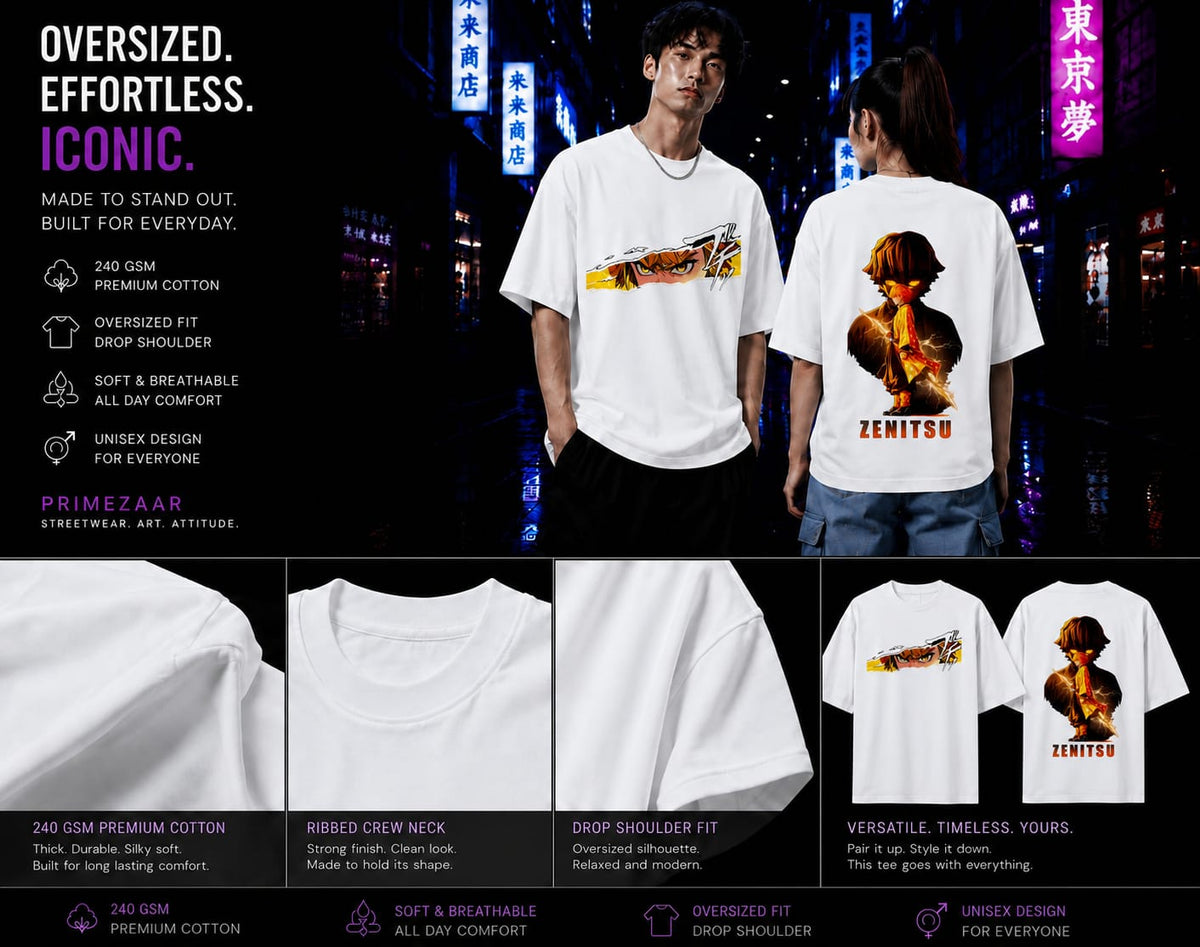 Zenitsu Agatsuma | Demon Slayer | Unisex Oversized Classic T-Shirt
