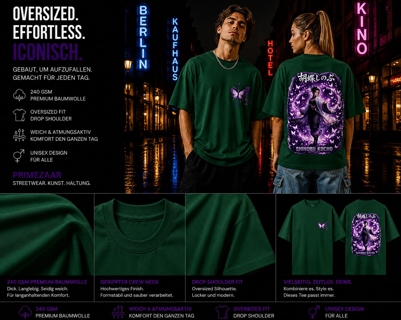 Shinobu Kocho – Insect Hashira | Classic Unisex Oversized T-Shirt