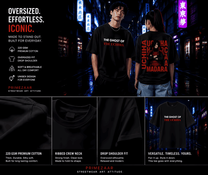 Madara Uchiha – Ghost of the Uchiha | Classic Unisex Oversized T-Shirt