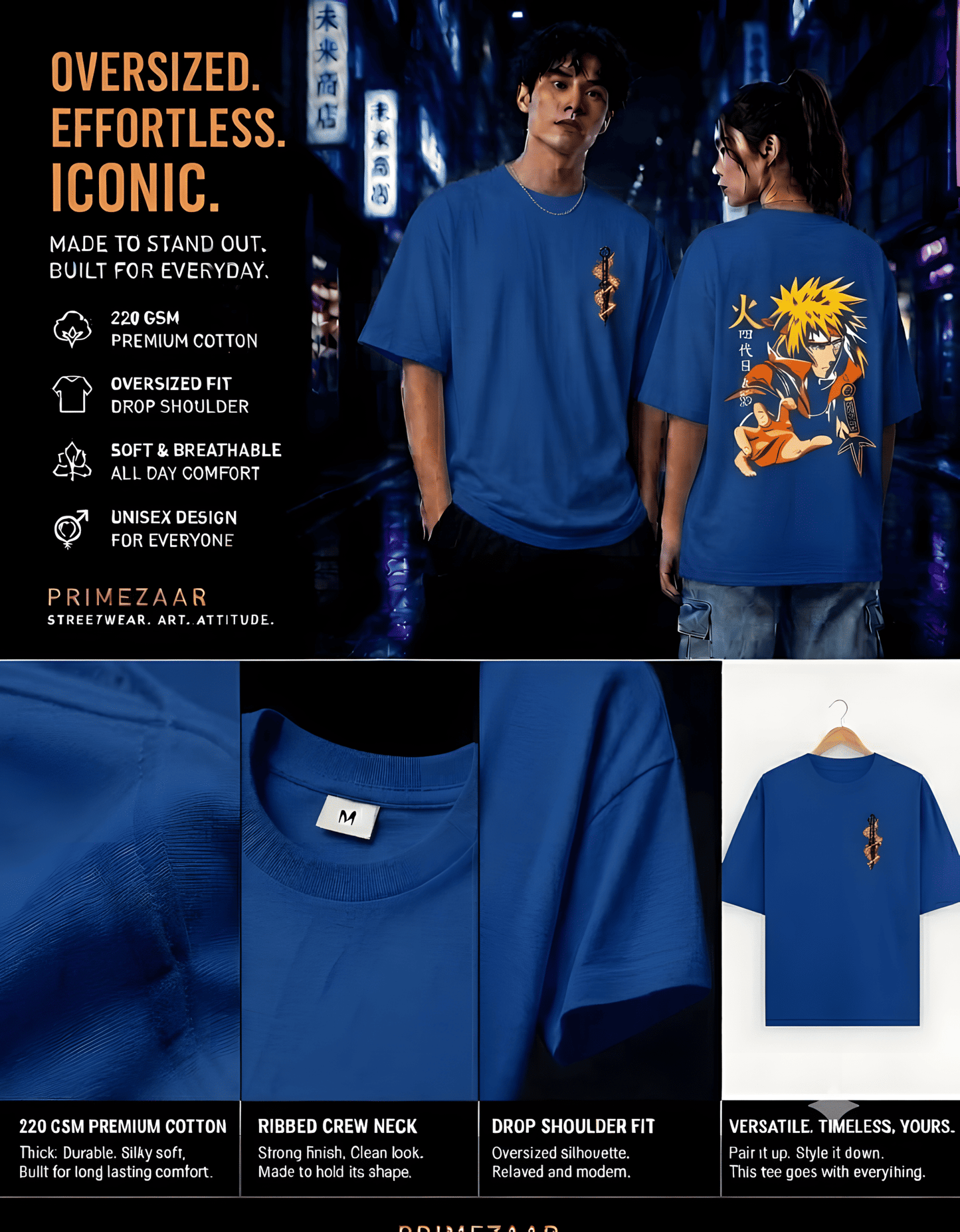 Minato Namikaze – The Yellow Flash | Classic Unisex Oversized T-Shirt