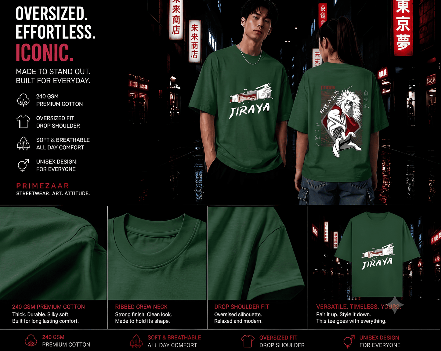 Jiraiya – Legendary Sannin | Classic Unisex Oversized T-Shirt