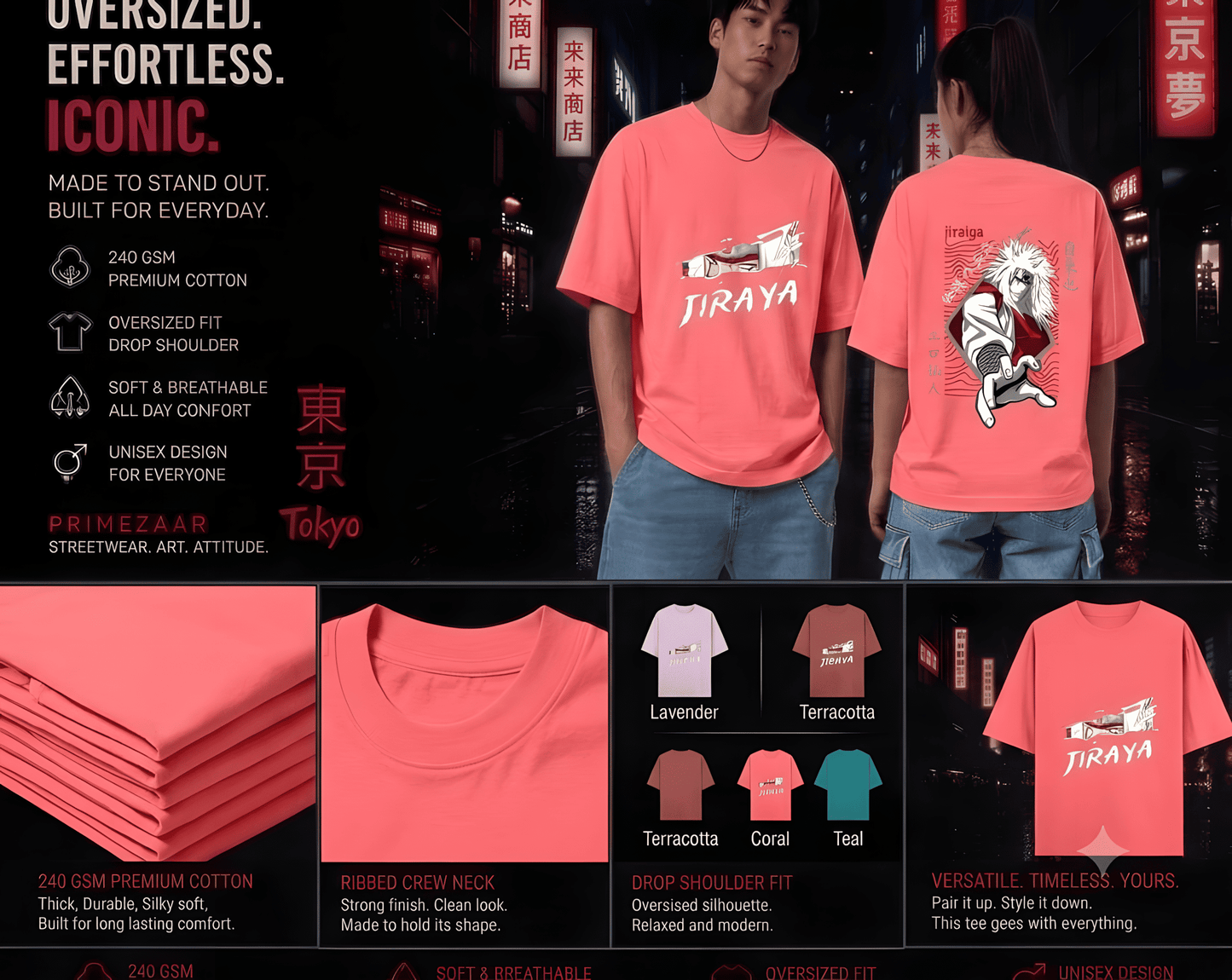 Jiraiya – Legendary Sannin | Classic Unisex Oversized T-Shirt