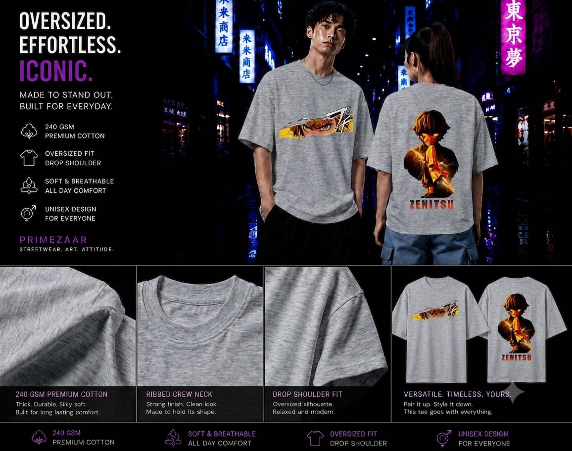 Zenitsu Agatsuma | Demon Slayer | Unisex Oversized Classic T-Shirt
