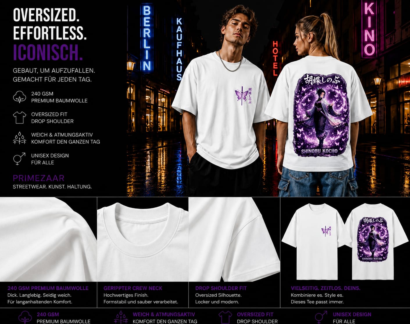 Shinobu Kocho – Insect Hashira | Classic Unisex Oversized T-Shirt