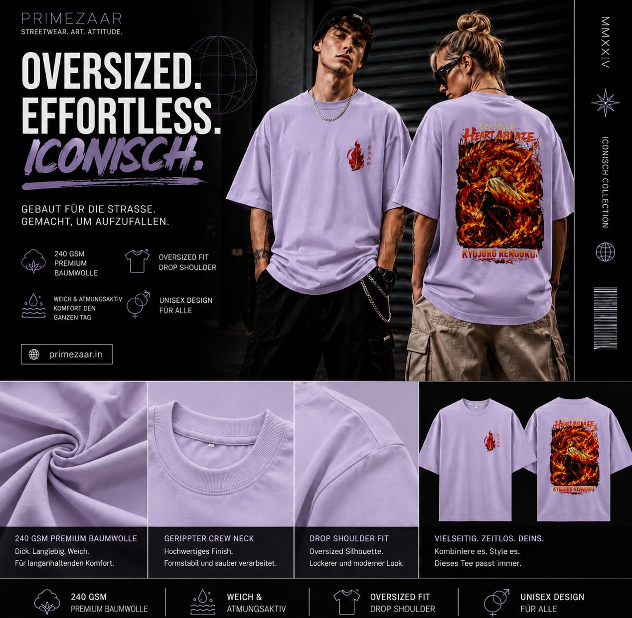 Kyojuro Rengoku – Flame Hashira | Classic Unisex Oversized T-Shirt