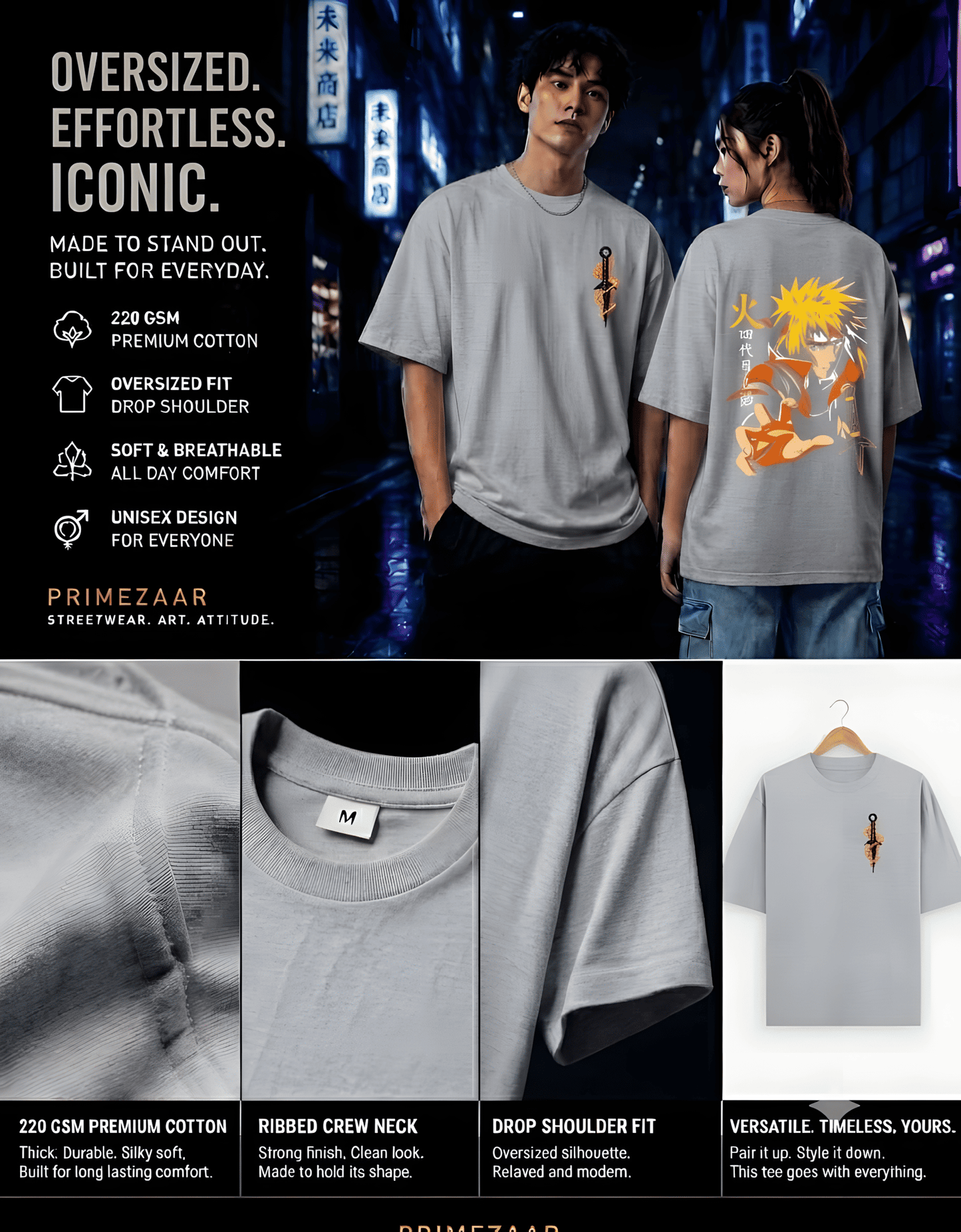 Minato Namikaze – The Yellow Flash | Classic Unisex Oversized T-Shirt