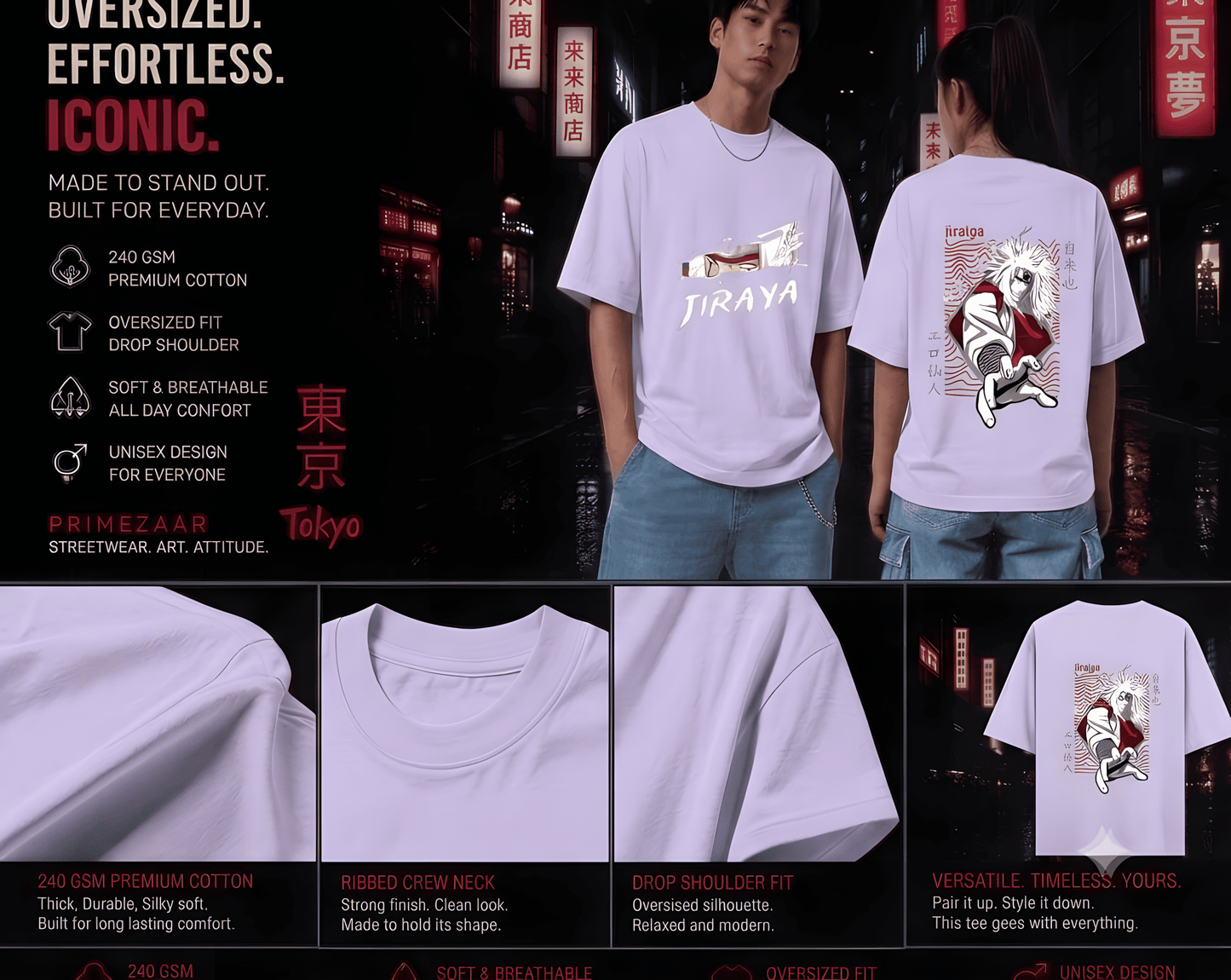 Jiraiya – Legendary Sannin | Classic Unisex Oversized T-Shirt
