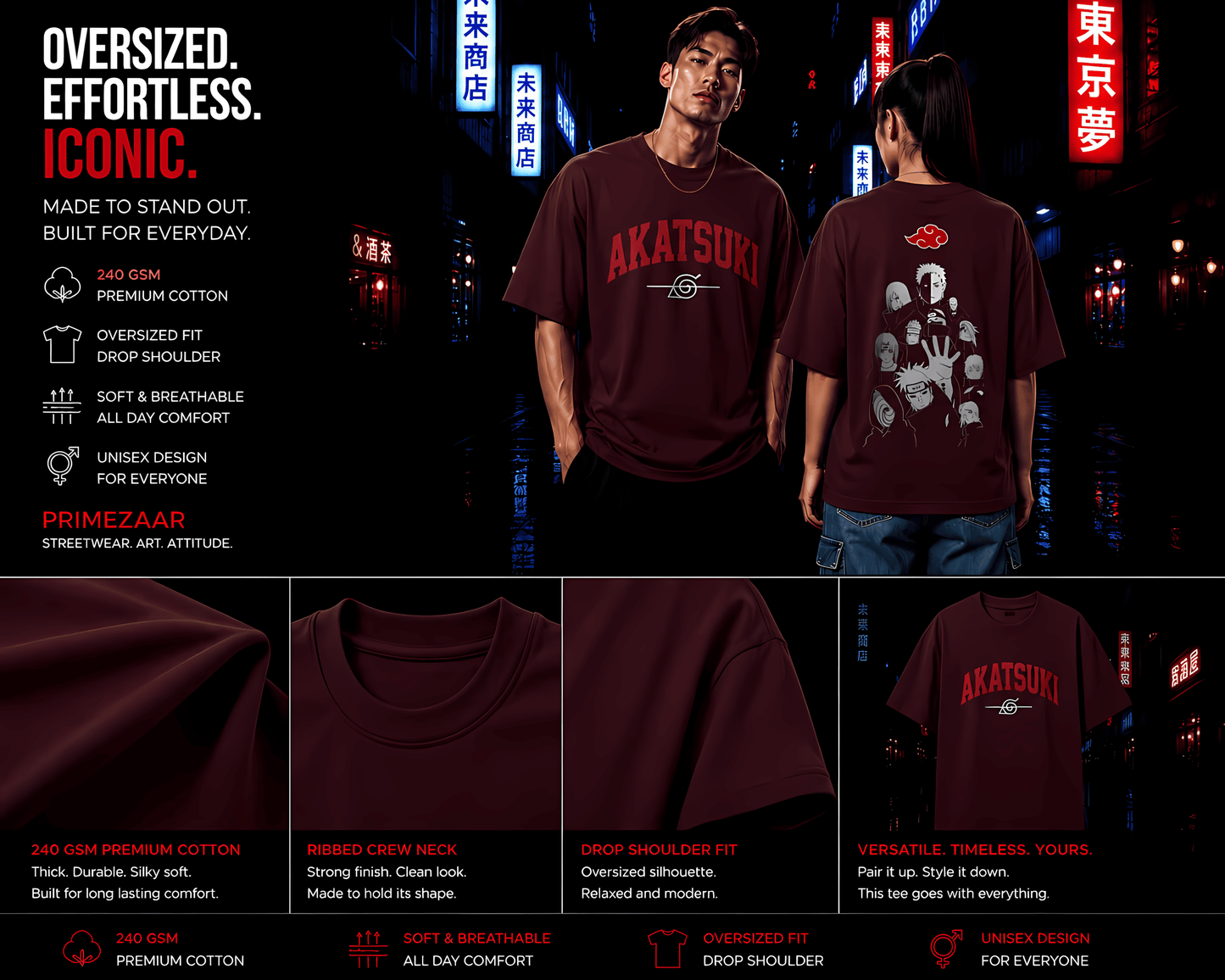 Akatsuki – Legendary Outcasts | Classic Unisex Oversized T-Shirt