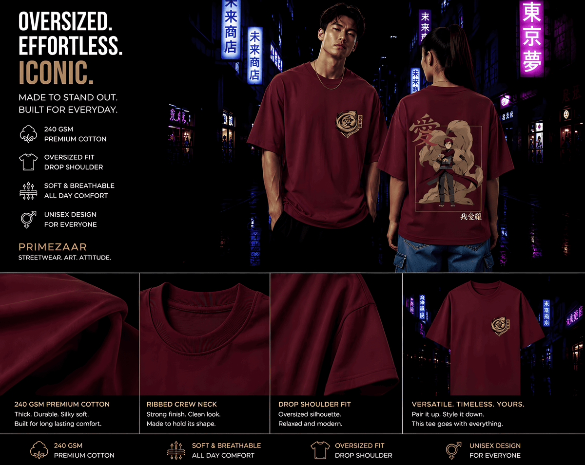 Gaara – The Desert King | Classic Unisex Oversized T-Shirt