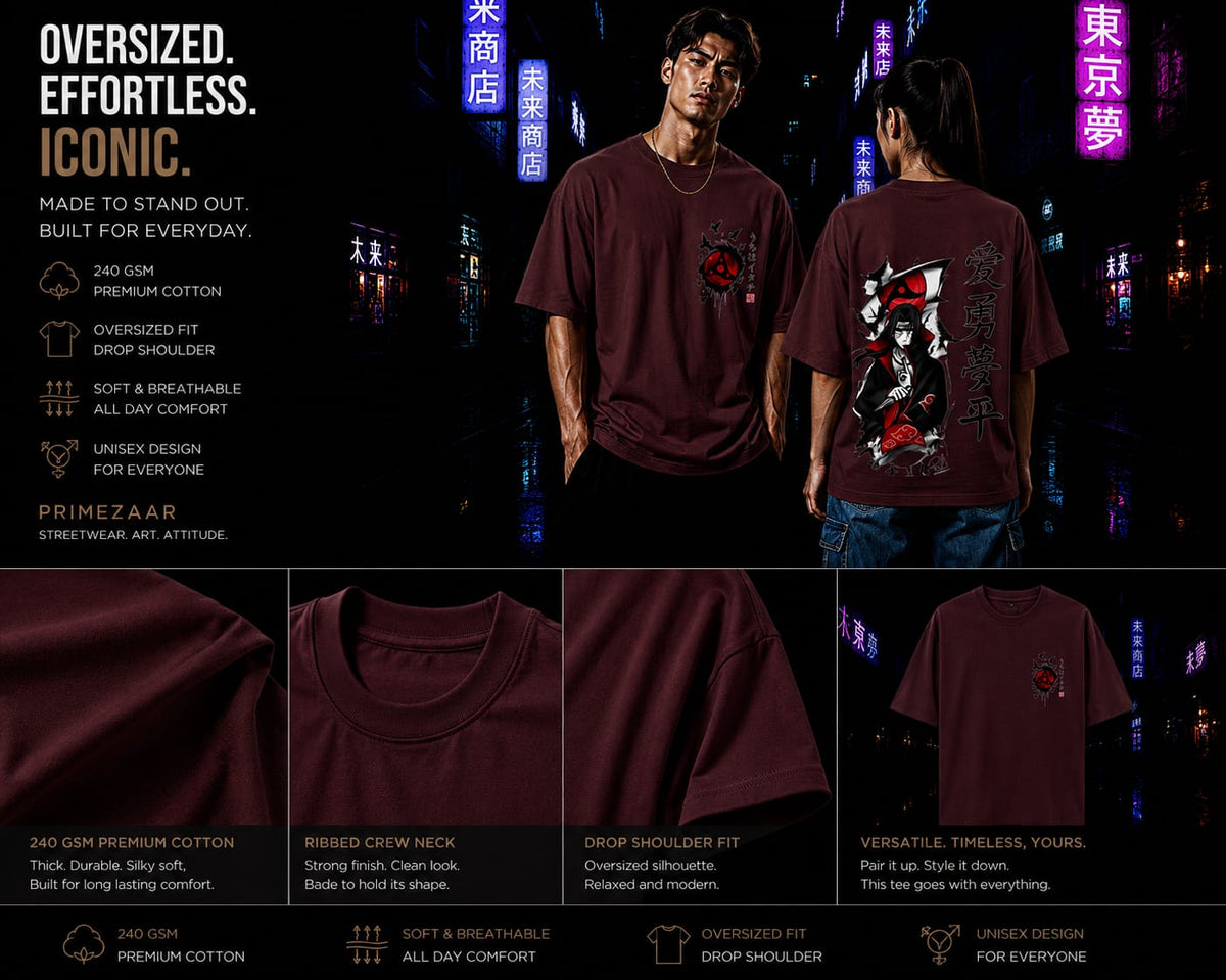 Itachi Uchiha – The Fallen Hero | Classic Unisex Oversized T-Shirt