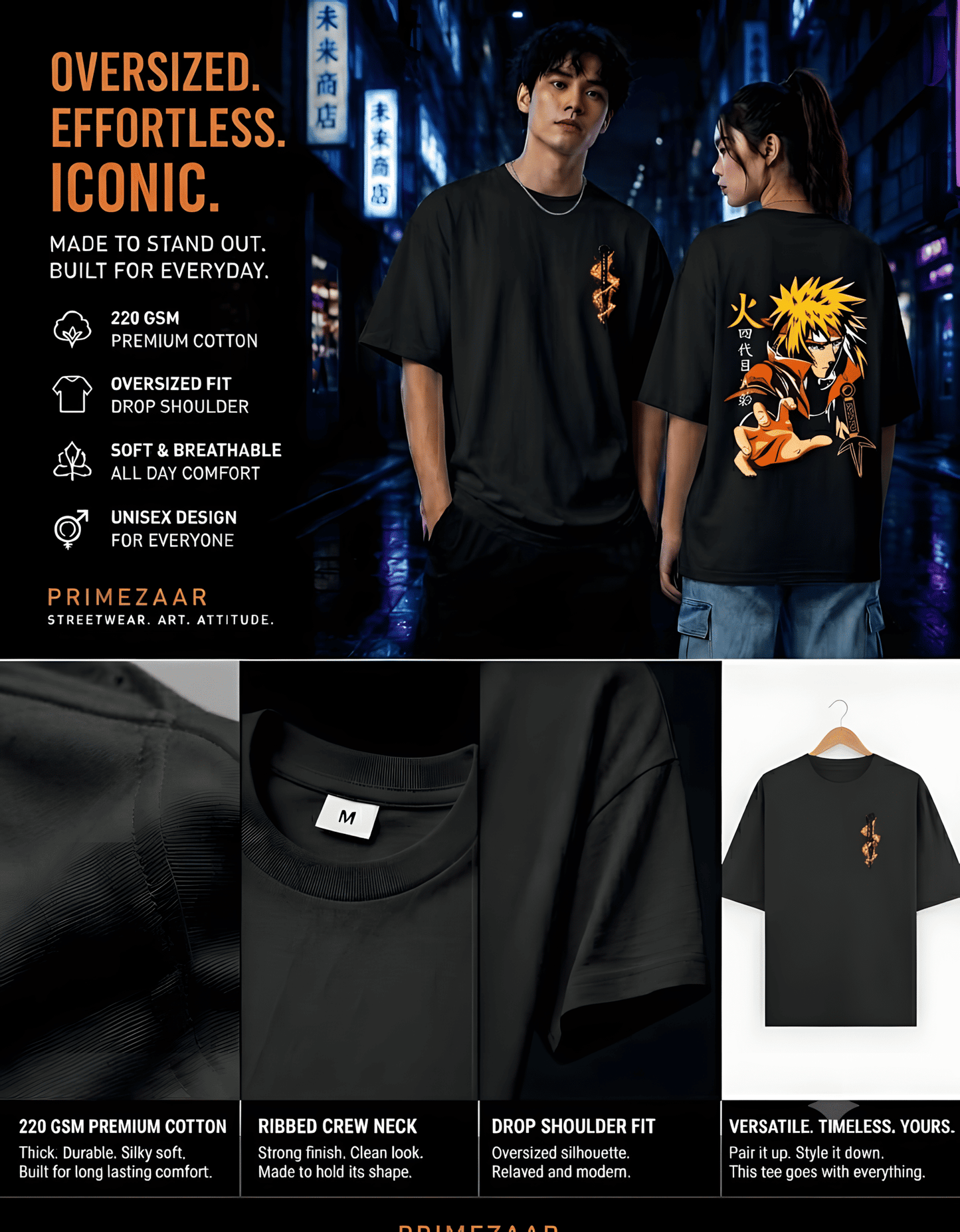 Minato Namikaze – The Yellow Flash | Classic Unisex Oversized T-Shirt