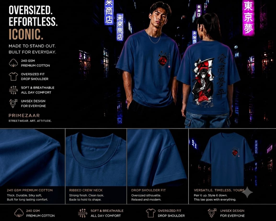 Itachi Uchiha – The Fallen Hero | Classic Unisex Oversized T-Shirt