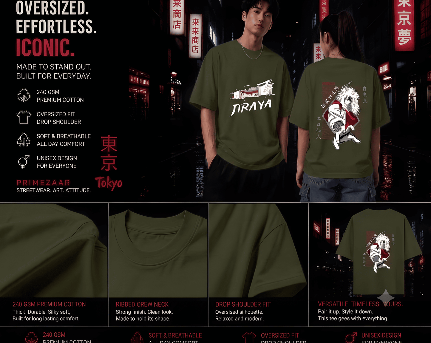 Jiraiya – Legendary Sannin | Classic Unisex Oversized T-Shirt