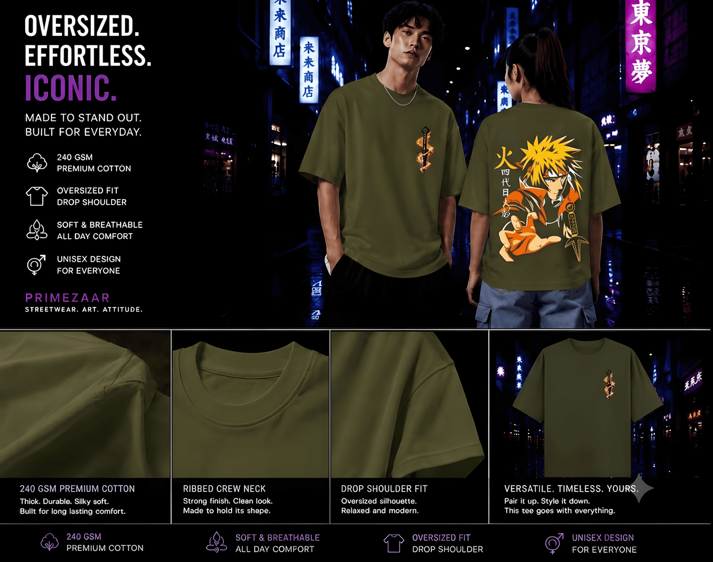 Minato Namikaze – The Yellow Flash | Classic Unisex Oversized T-Shirt