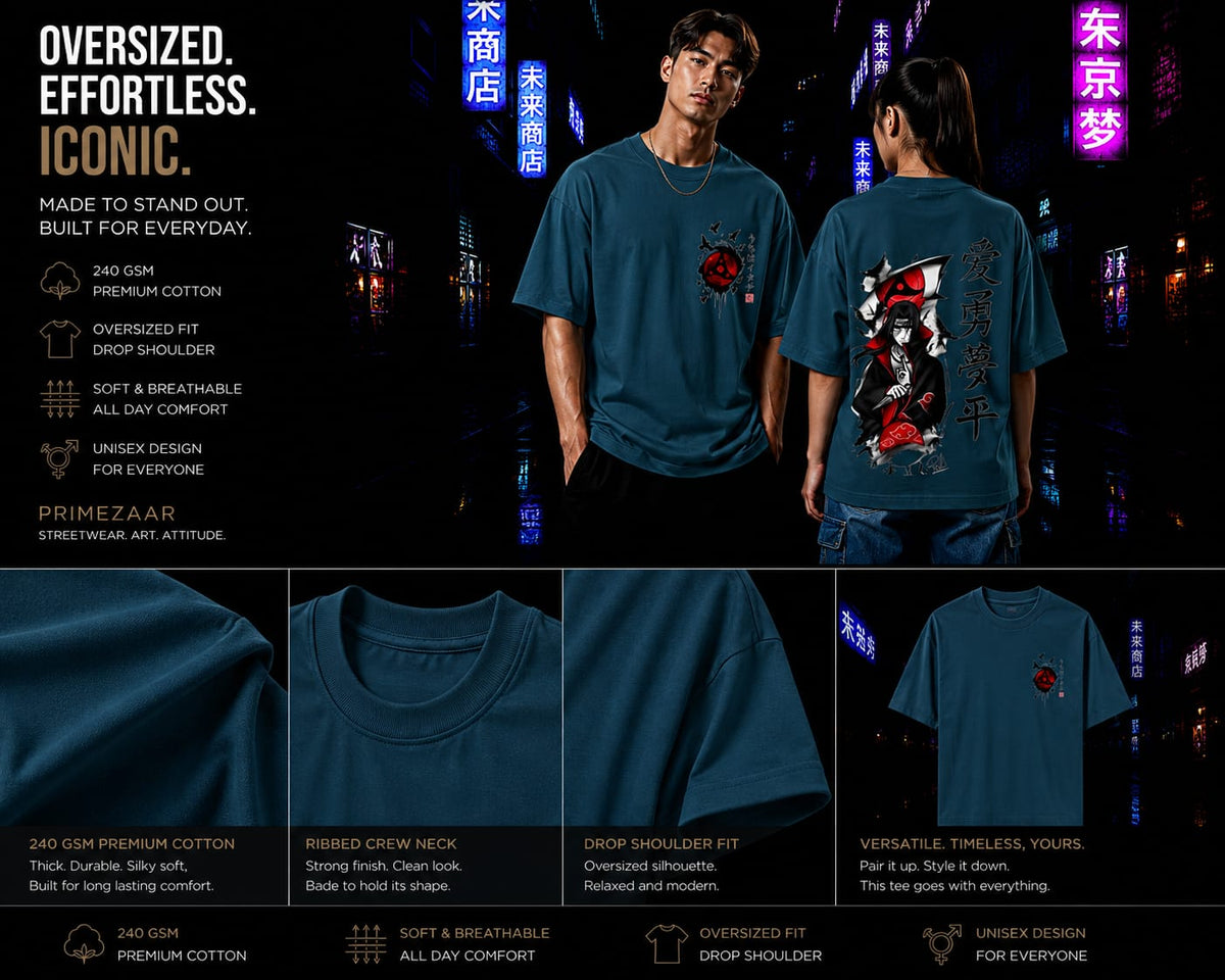 Itachi Uchiha – The Fallen Hero | Classic Unisex Oversized T-Shirt