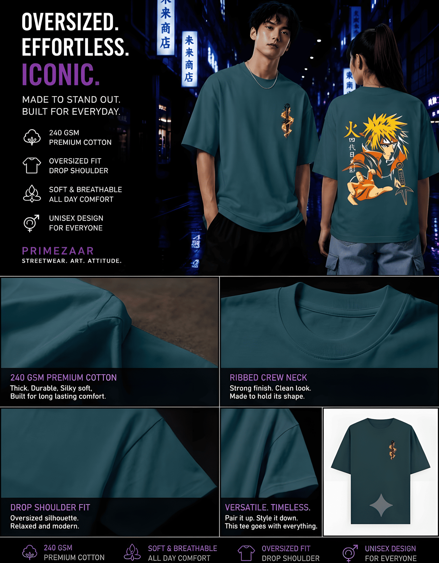 Minato Namikaze – The Yellow Flash | Classic Unisex Oversized T-Shirt