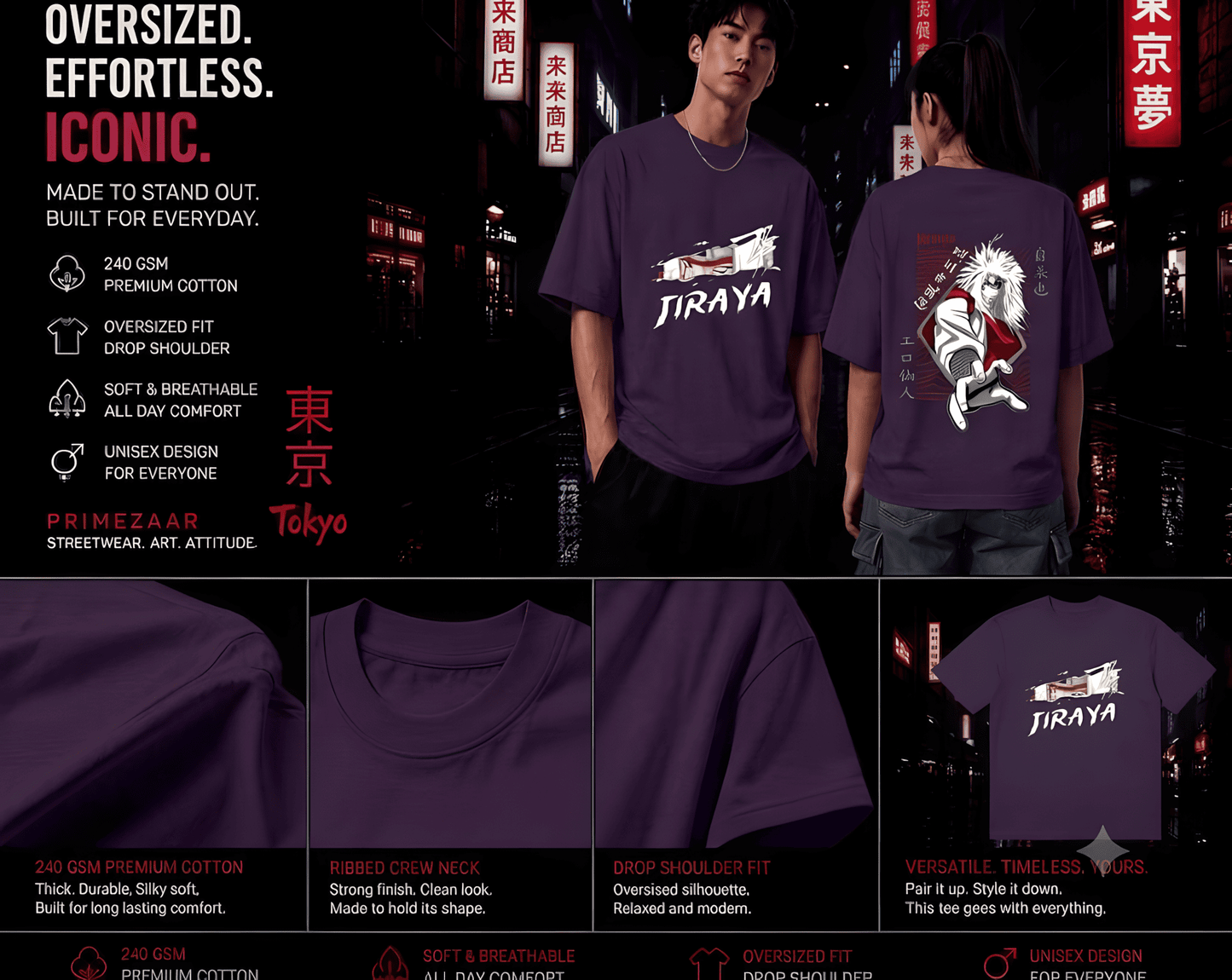 Jiraiya – Legendary Sannin | Classic Unisex Oversized T-Shirt