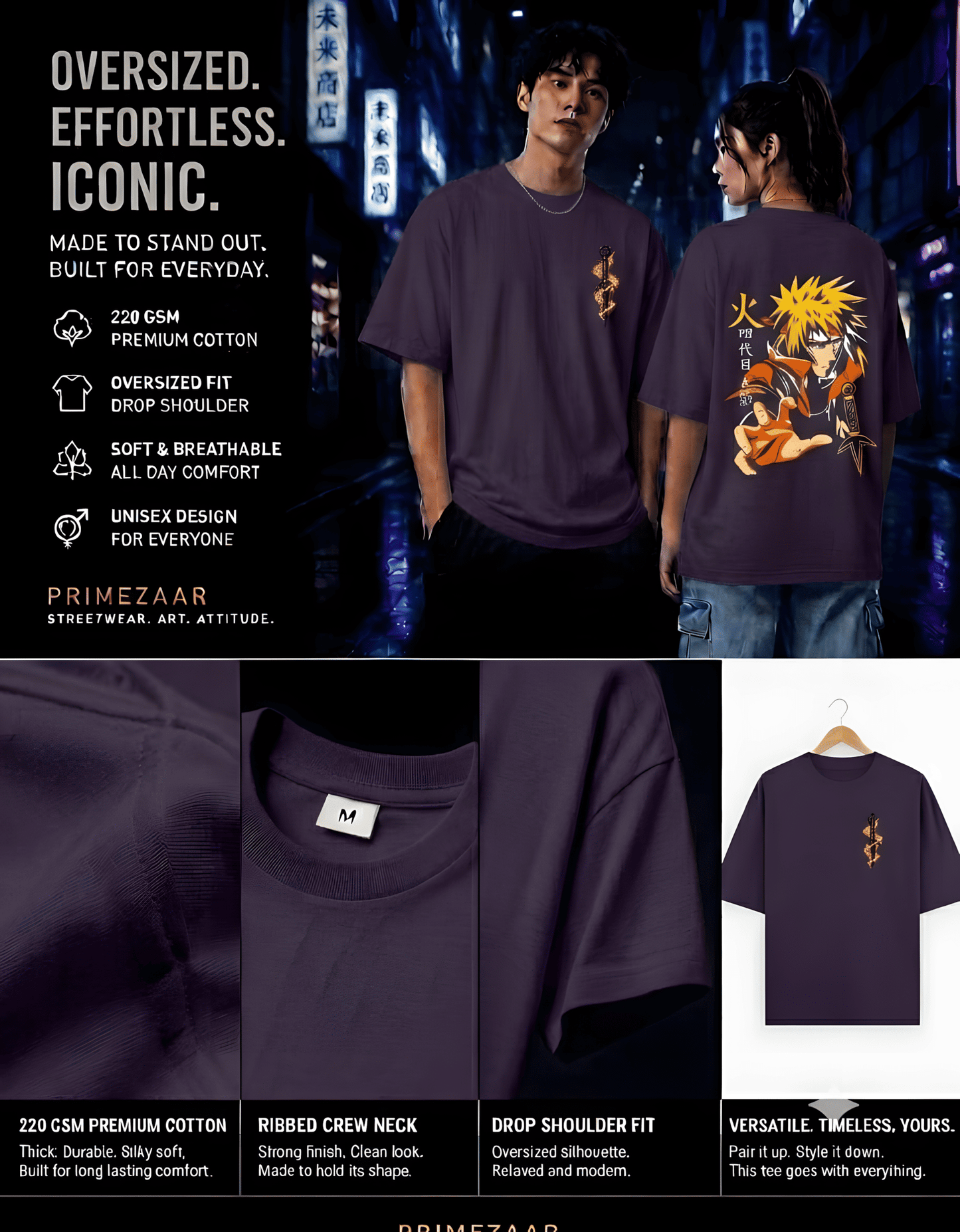 Minato Namikaze – The Yellow Flash | Classic Unisex Oversized T-Shirt