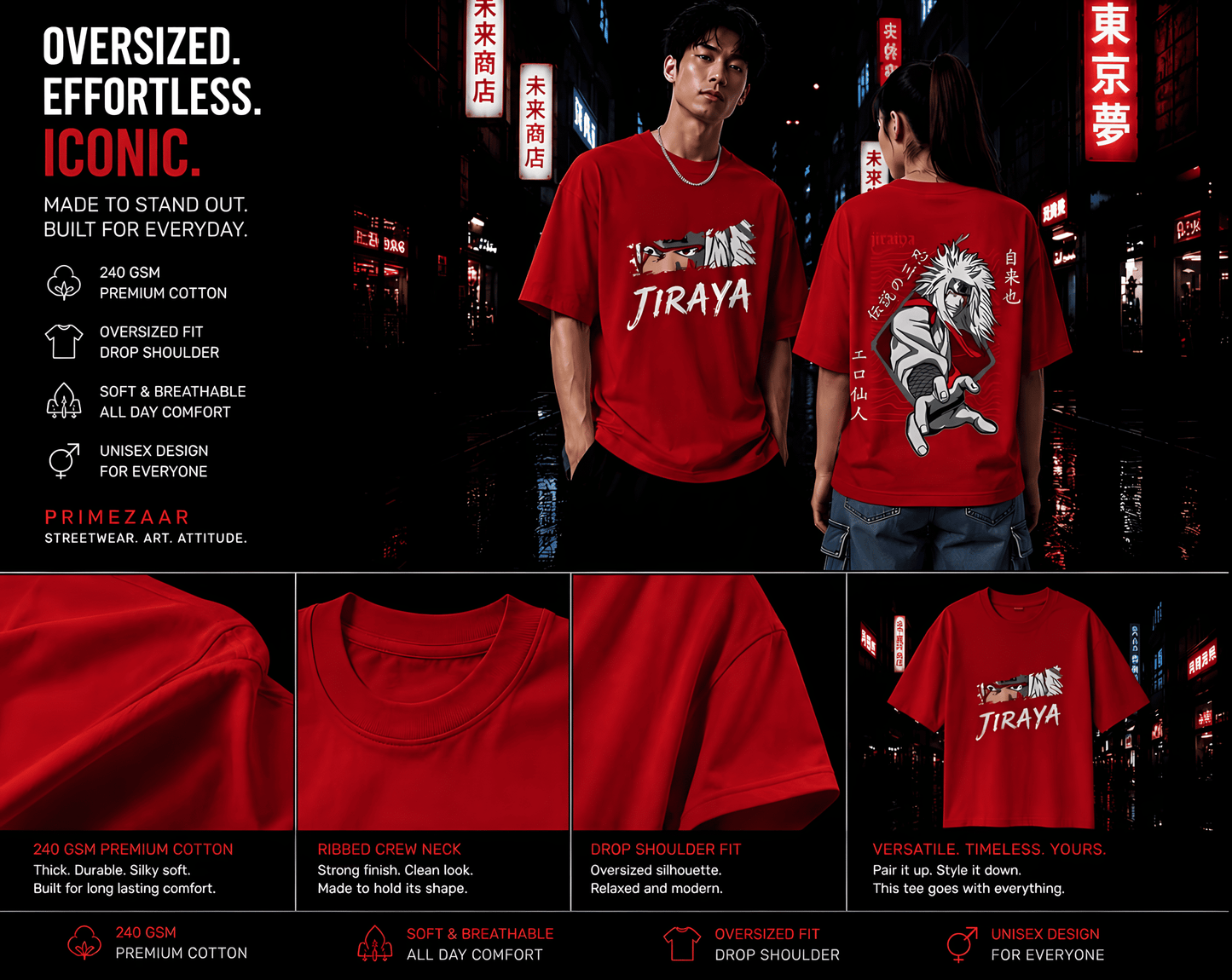 Jiraiya – Legendary Sannin | Classic Unisex Oversized T-Shirt