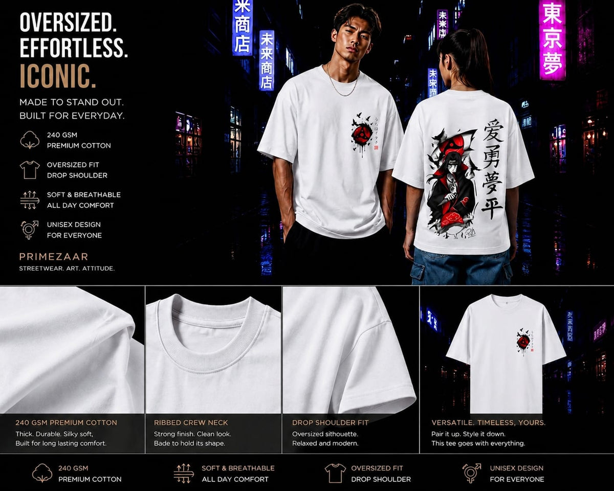 Itachi Uchiha – The Fallen Hero | Classic Unisex Oversized T-Shirt